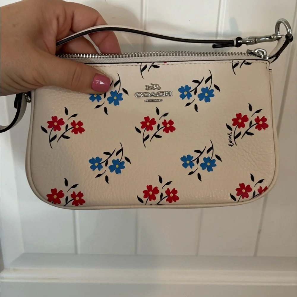 COACH Nolita 19 with Floral Print Handbag purse minibag color: chalk floral - Picture 2 of 10